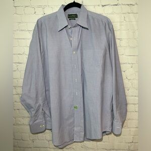 Lauren Ralph Lauren Non Iron size 171/2, 34/35 blue & black print